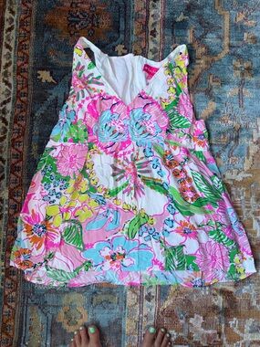 Lilly Pulitzer for Target Tropical Floral Zip Front Sleeveless Top Vest XXL